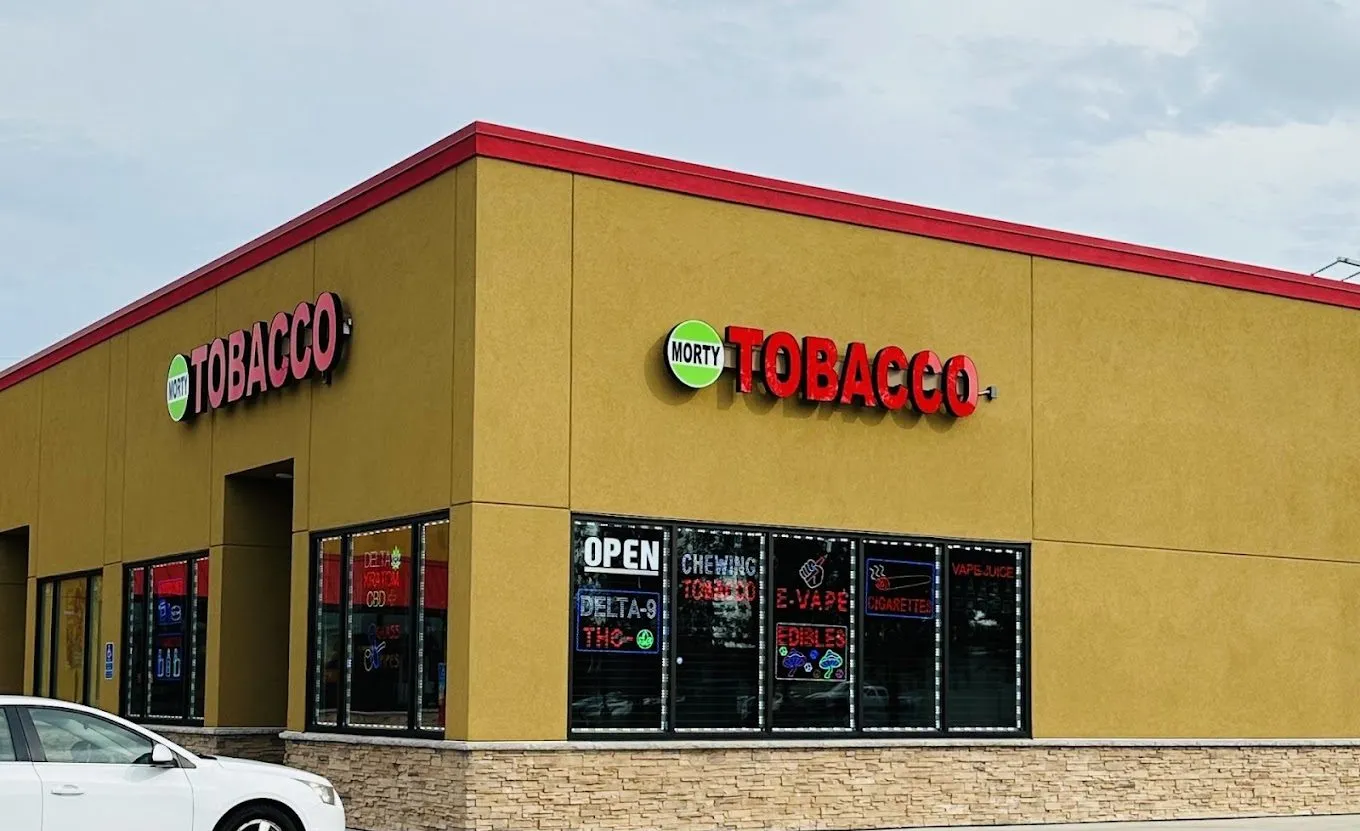Morty Tobacco storefront in St. Cloud, Minnesota